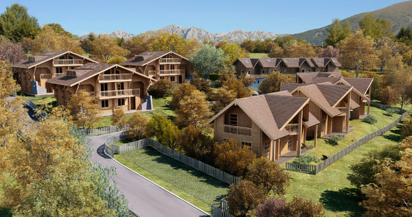 c4d log wooden house - Log House - Chamonix by GIOLETS